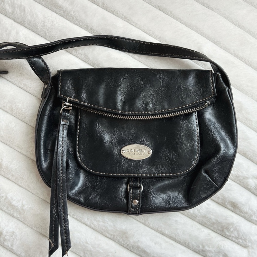 Black Leather Crossbody Bag